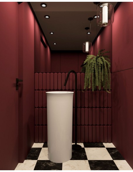 håndvask fritstående fristående vask gulvmonteret gulv badeværelse keramik hvid