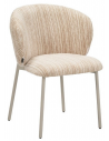 MILO Spisebordsstol i stål og chenille H81 cm - Gråbeige/Meleret taupe