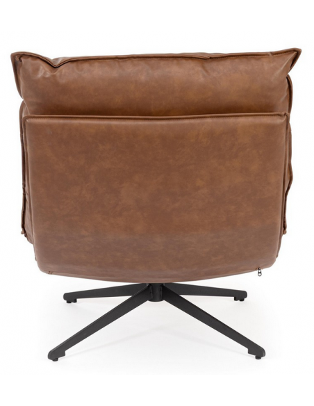 lænestol læder moderne design cognac brun drej drejefod drejefunktion retro