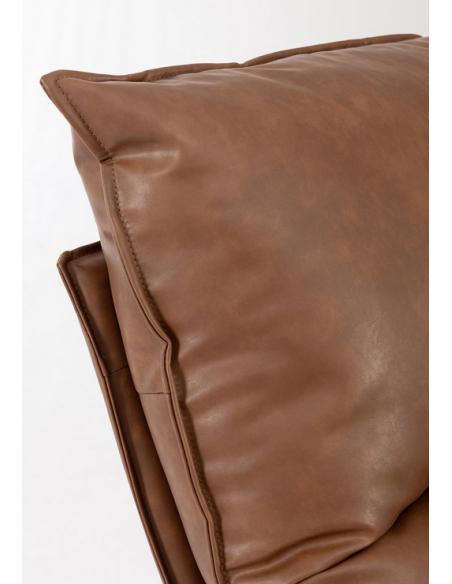 lænestol læder moderne design cognac brun drej drejefod drejefunktion retro