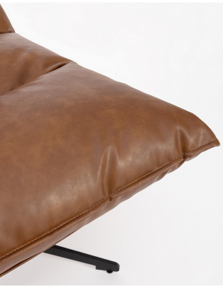 lænestol læder moderne design cognac brun drej drejefod drejefunktion retro