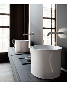 rund håndvask vask bordmonteret bordplade keramik badeværelse 2