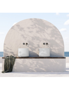 rund håndvask vask bordmonteret bordplade keramik badeværelse 2