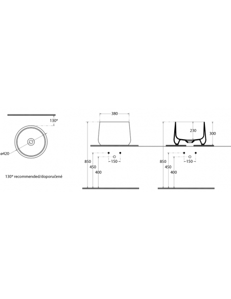 rund håndvask vask bordmonteret bordplade keramik badeværelse
