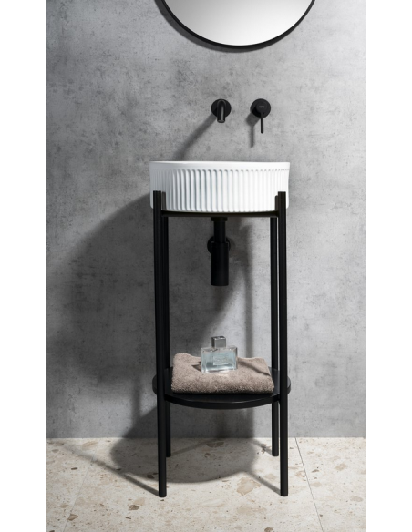 rund håndvask vask bordmonteret bordplade keramik badeværelse