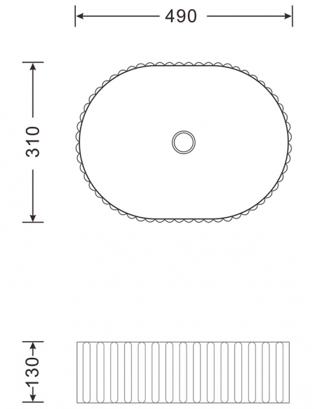 oval håndvask vask bordmonteret bordplade keramik badeværelse