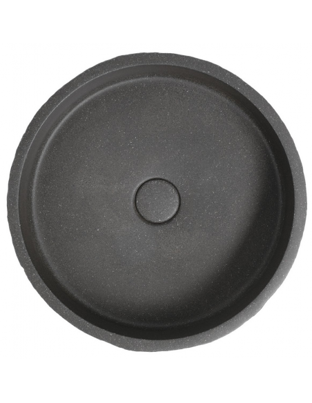 rund håndvask vask bordmonteret bordplade keramik badeværelse sten beton