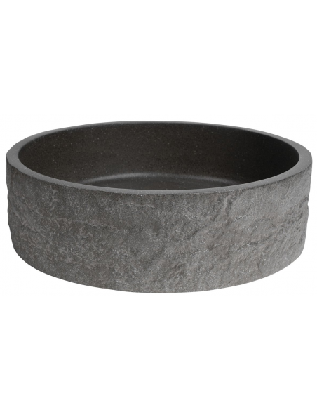 rund håndvask vask bordmonteret bordplade keramik badeværelse sten beton