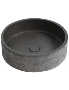 rund håndvask vask bordmonteret bordplade keramik badeværelse sten beton