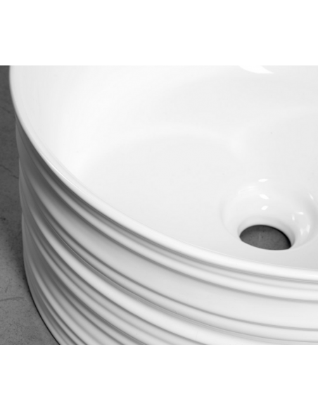 rund håndvask vask bordmonteret bordplade keramik badeværelse