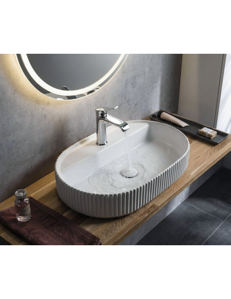 oval håndvask vask bordmonteret bordplade keramik badeværelse