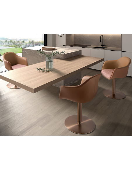 barstole med ryglæn træ læder erhvervsindretning restaurantmøbler