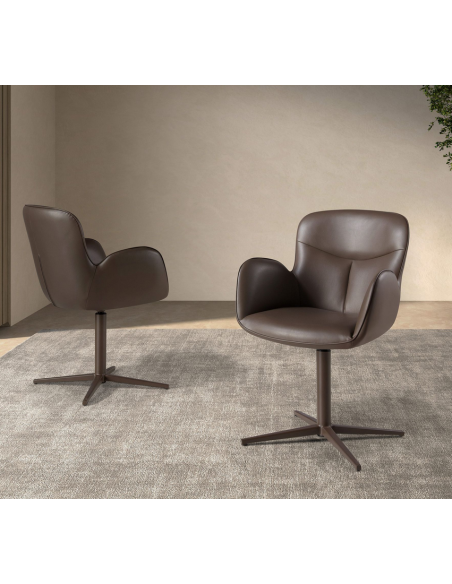 spisebordsstol med armlæn og drejefod drejefunktion læder erhvervsindretning restaurantmøbler