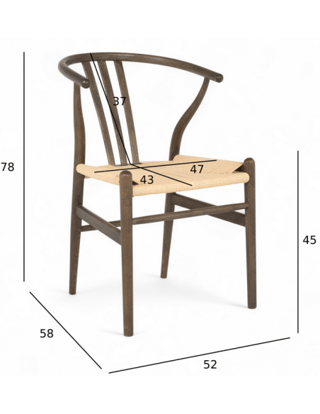 spisebordsstole træ eg egetræ moderne nordisk dansk design rattan flet armlæn