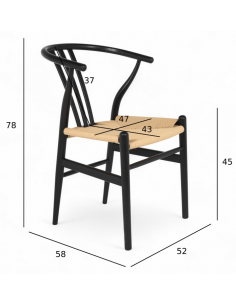 spisebordsstole træ eg egetræ moderne nordisk dansk design rattan flet armlæn 2