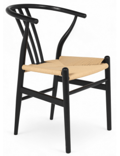 spisebordsstole træ eg egetræ moderne nordisk dansk design rattan flet armlæn