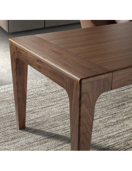 spisebord med udtræk tillægsplader træ valnød moderne design