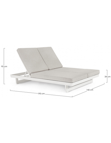 solseng dobbelt solvogn havemøbler hvid design moderne