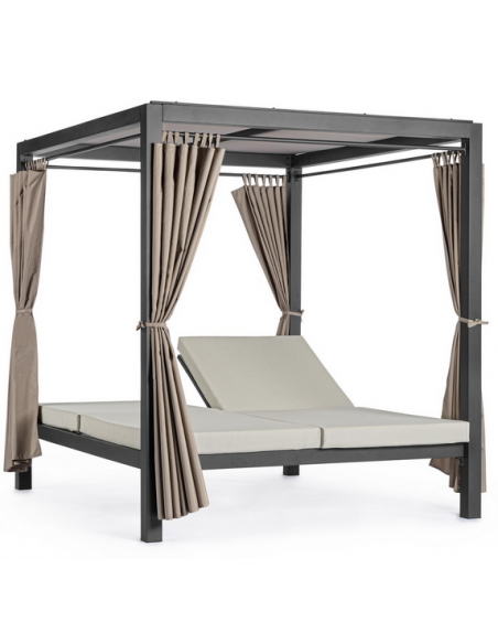 solseng dobbelt solvogn havemøbler daybed udendørs møbler gardiner design