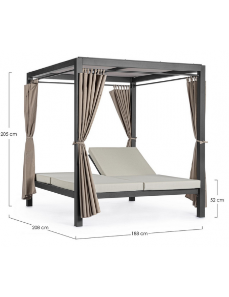 solseng dobbelt solvogn havemøbler daybed udendørs møbler gardiner design