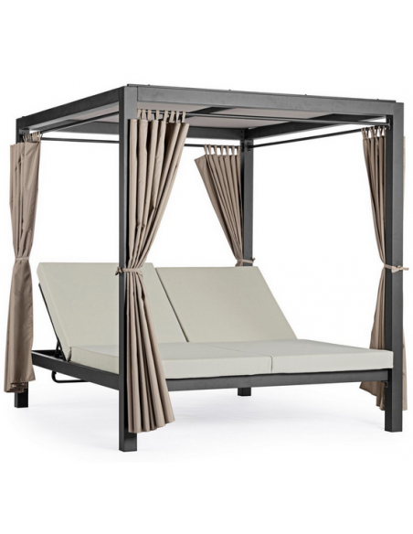 solseng dobbelt solvogn havemøbler daybed udendørs møbler gardiner design