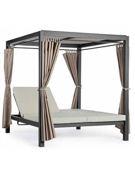 solseng dobbelt solvogn havemøbler daybed udendørs møbler gardiner design