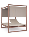 Dobbelt solseng daybed i aluminium og olefin 213 x 149 cm - Rødbrun/Beige