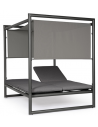 Dobbelt solseng daybed i aluminium og olefin 213 x 149 cm - Charcoal/Grå
