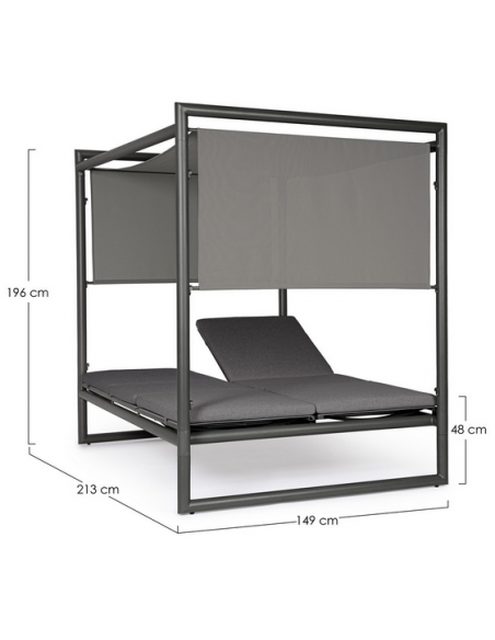 solseng dobbelt solvogn havemøbler daybed udendørs møbler gardiner design