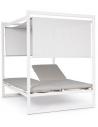 Dobbelt solseng daybed i aluminium og olefin 213 x 149 cm - Hvid/Gråbeige