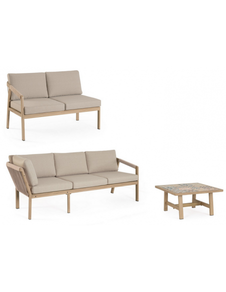 loungesæt loungesofa havesofa træ design aluminium havemøbler