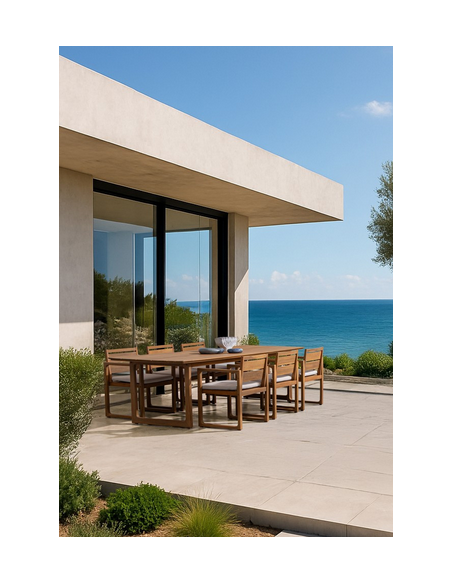 spisebordssæt udendørs havemøbler havebord med havestole træ teak teaktræ