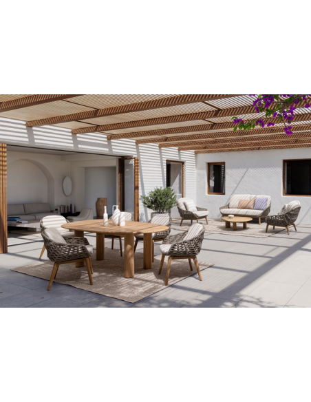 Havebord havemøbler spisebord design moderne træ teak teaktræ organisk