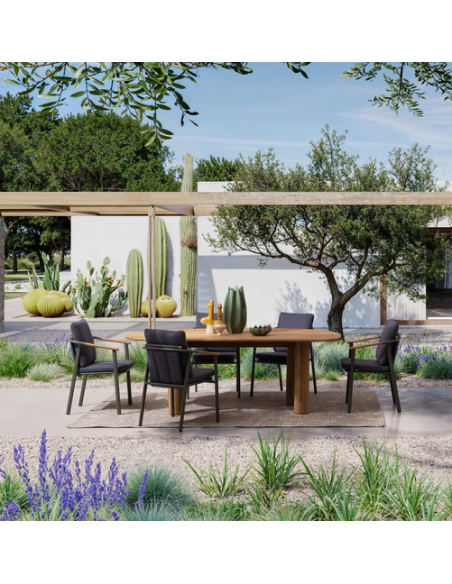 Havebord havemøbler spisebord design moderne træ teak teaktræ organisk