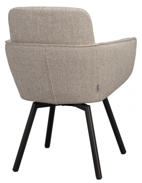 spisebordsstol med drejefod drejefunktion drej armlæn stof beige