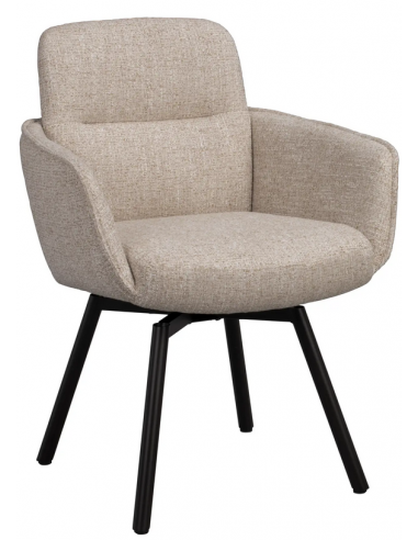 spisebordsstol med drejefod drejefunktion drej armlæn stof beige