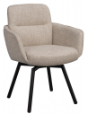 Roswell 2 x Spisebordsstole med drejefod i polyester H85 cm - Sort/Lys beige