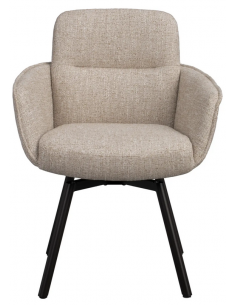 spisebordsstol med drejefod drejefunktion drej armlæn stof beige 2