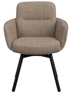 spisebordsstol med drejefod drejefunktion drej armlæn stof beige 2