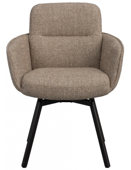 spisebordsstol med drejefod drejefunktion drej armlæn stof beige