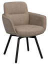 Roswell 2 x Spisebordsstole med drejefod i polyester H85 cm - Sort/Mørk beige
