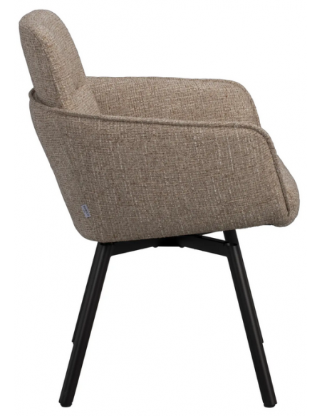 spisebordsstol med drejefod drejefunktion drej armlæn stof beige
