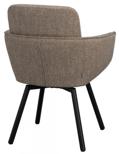 spisebordsstol med drejefod drejefunktion drej armlæn stof beige