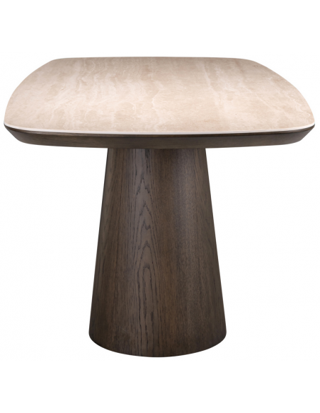 moderne spisebord marmor travertin træ brun stuebord