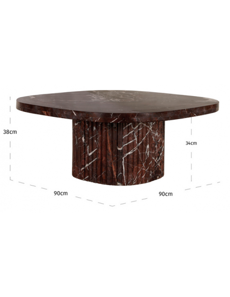 firkantet kvadratisk stort sofabord design marmor