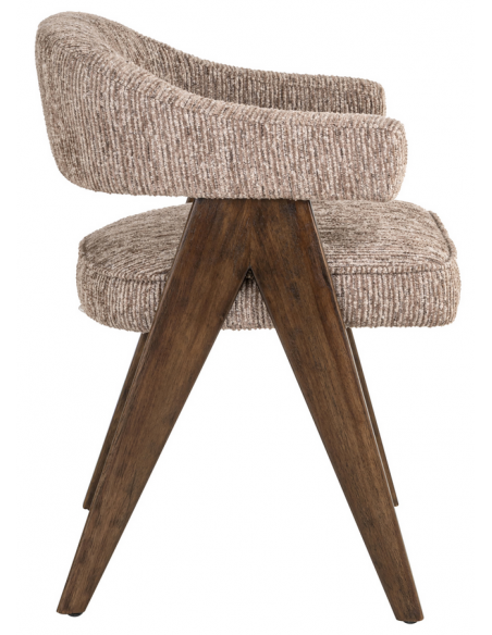 spisebordsstol med armlæn stof tekstil træ design moderne