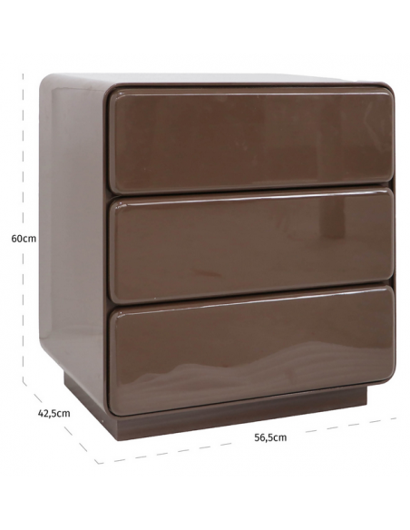 sengebord natbord retro brun design skuffer