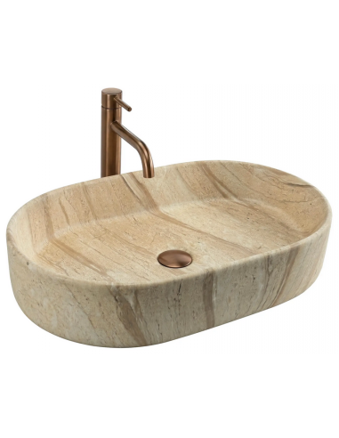 oval håndvask vask bordmonteret bordplade keramik badeværelse marmor