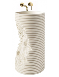 rund håndvask vask gulvmonteret gulv badeværelse sten 2