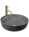 Bordmonteret rund håndvask i keramik Ø42 cm - Grå
